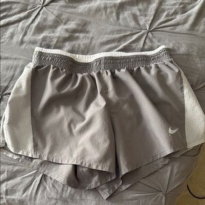 Nike Gray and White Athletic Shorts Lightweight Design